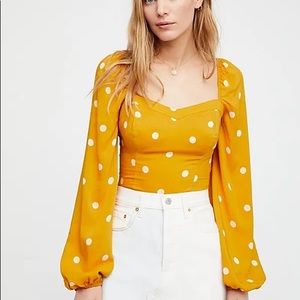 Free People Polka dot top NWT